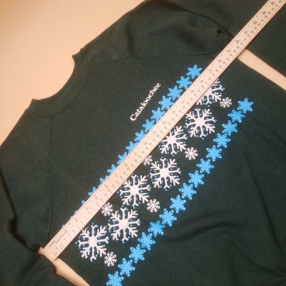 Vintage 70s Collegiate Pacific Cataloochee Winter Ski Vacation Tourist Sweater M - Picture 9 of 9